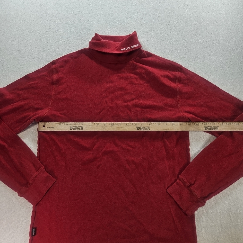 Polo Sport Turtleneck Large Red Y2K Cotton - Picture 4 of 7